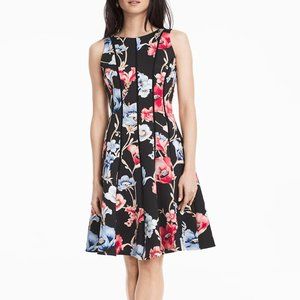 White House Black Market floral scuba fit and flare dress